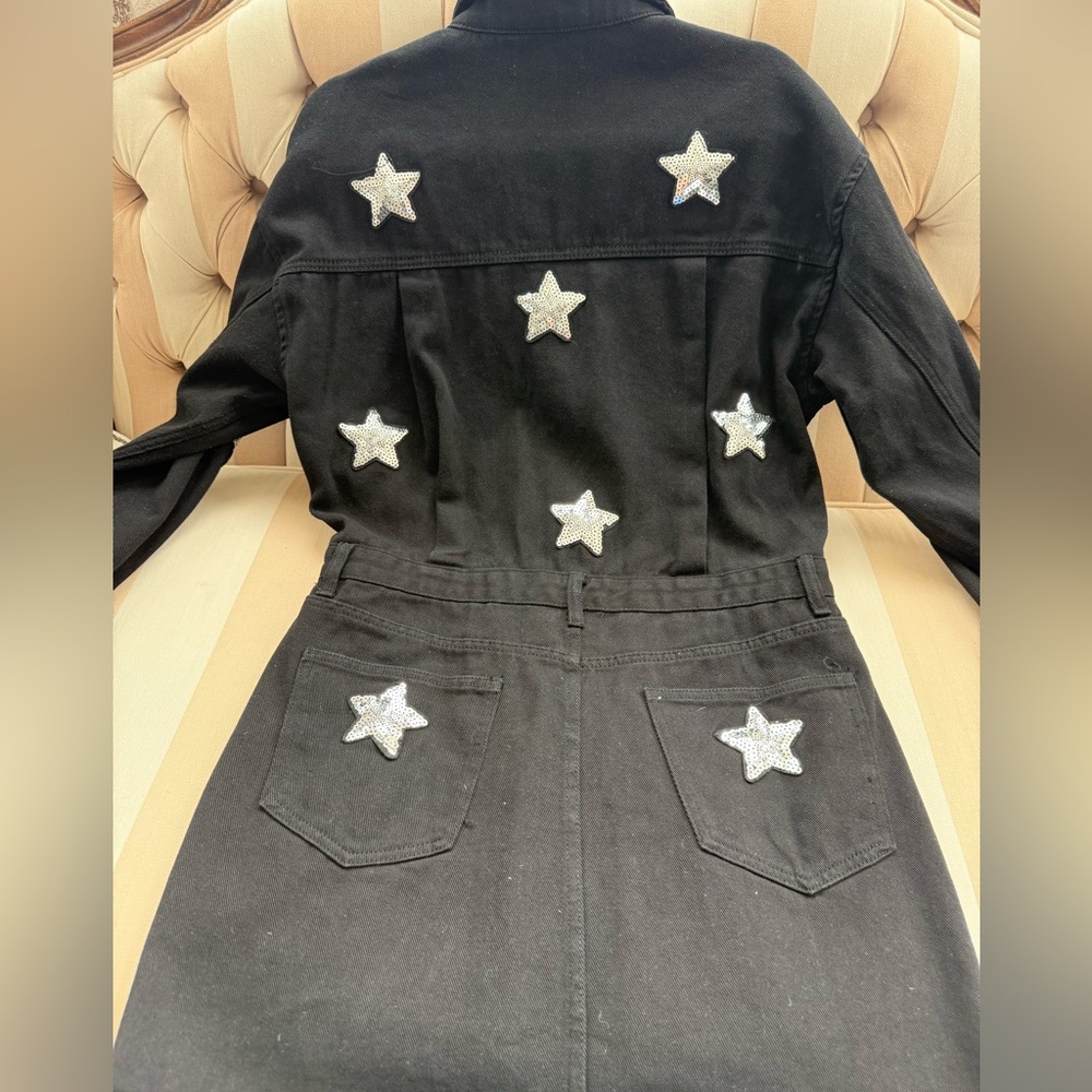Buddy Love Black Star-Studded Jean Dress - Picture 3 of 9